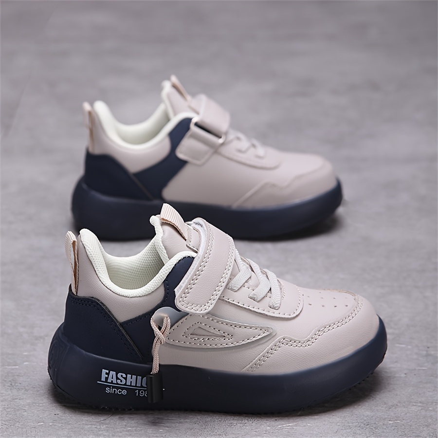 Boys' Lightweight EVA Soft Sole Sneakers with Closure - Breathable Fabric Lining, Low-Top Casual Shoes for Running, Hiking & Outdoor Activities, White & Navy Blue, Boy Sneakers, Running Footwear, Vintage Style, Durable Construction, Schoolboy Style, Young Athletes - Image 2
