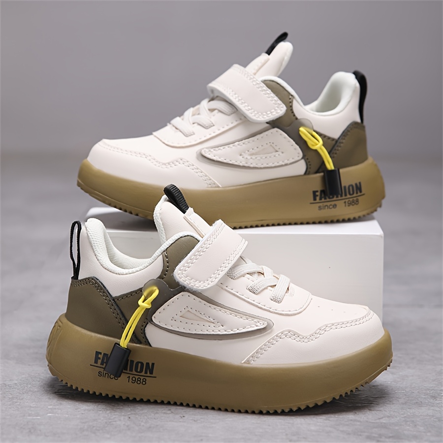 Boys' Lightweight EVA Soft Sole Sneakers with Closure - Breathable Fabric Lining, Low-Top Casual Shoes for Running, Hiking & Outdoor Activities, White & Navy Blue, Boy Sneakers, Running Footwear, Vintage Style, Durable Construction, Schoolboy Style, Young Athletes - Image 3