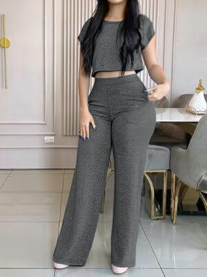 A Stylish And Elegant Solid Color Two-Piece Set for Women, Suitable for Spring And Summer