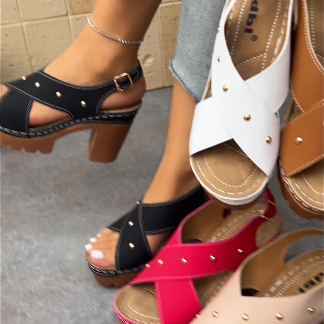 Ladies' High-Heeled Sandals - Featuring Adjustable Straps, Perfect for Daily Outings, Social Gatherings, Or Summer Events. The Stylish Open-Toe Design Makes Them a Comfortable Choice for The Warm Season., Women Shoes - Image 11