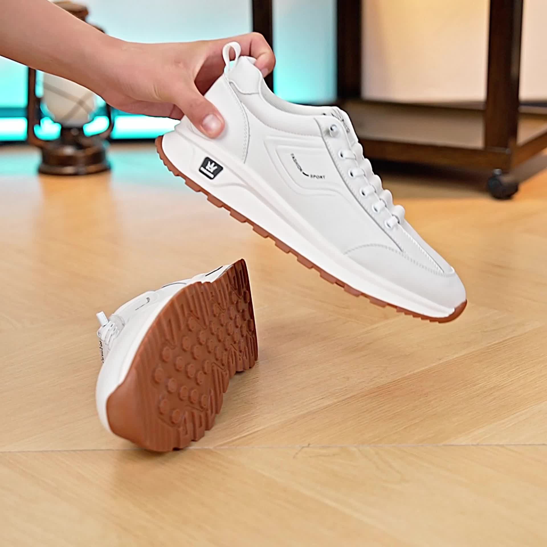 Men's Four-Season New Sneakers, Casual Shoes with Breathable Soft Sole and Anti-Slip Design, Fashionable White Shoes - Image 12