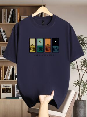 product-fancy-028281d3-ae7b-4f42-953b-1c9bf91ed7a1 Men'S Short Sleeve T-Shirt | Casual Crew Neck with Slight Stretch, Geometric Pattern, Summer Season, Regular Fit for Adults