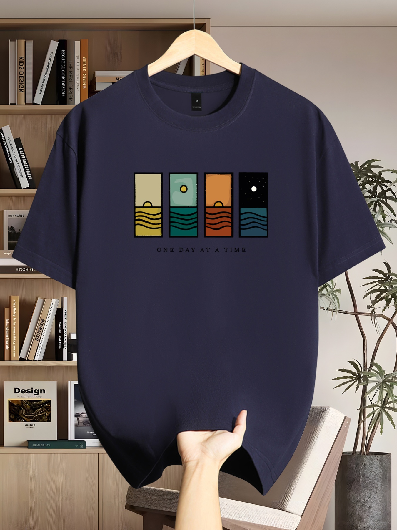 Men'S Short Sleeve T-Shirt | Casual Crew Neck with Slight Stretch, Geometric Pattern, Summer Season, Regular Fit for Adults