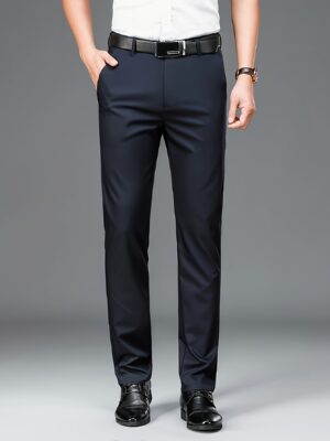 Suit Trousers | Stretch Slim Fit | Wrinkle-Resistant Dress Pants | Versatile for All Seasons And Occasions, Smooth Texture