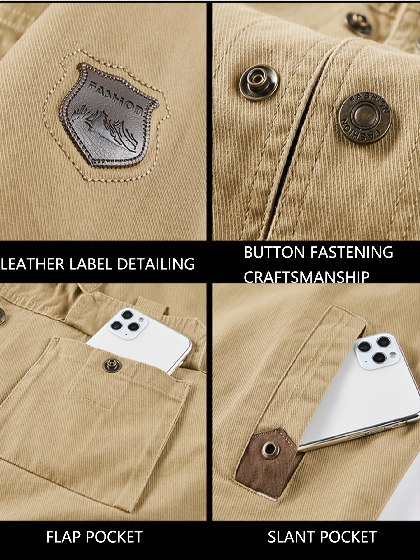 Men's Casual Jacket - 100% Polyester, High-Quality Recommended Jacket, New Spring/Autumn Style Versatile Casual Outerwear for Middle-Aged Men, Lapel Dad Jacket, Suitable for Daily Commute, Outdoor Activities, Fishing, Three Colors Available - Image 7