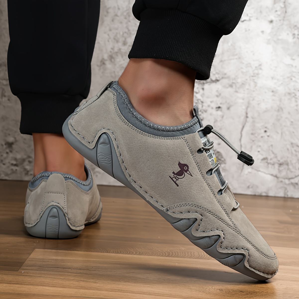 Men's All-Season Outdoor Hiking Sneakers with Non-Slip Rubber Sole, Breathable Upper & Elastic Closure - All-Terrain Traction for Walking, Trekking, Casual Wear - Round Toe Comfortable All-Weather Shoes - Image 7