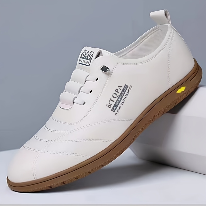 1 Pair of Men's Fashionable Lace-up Sneakers, Men's Dress Shoes with Letter Print, Men's Flat Shoes Suitable for All Seasons, Ideal for Daily and Casual Occasions - Image 3