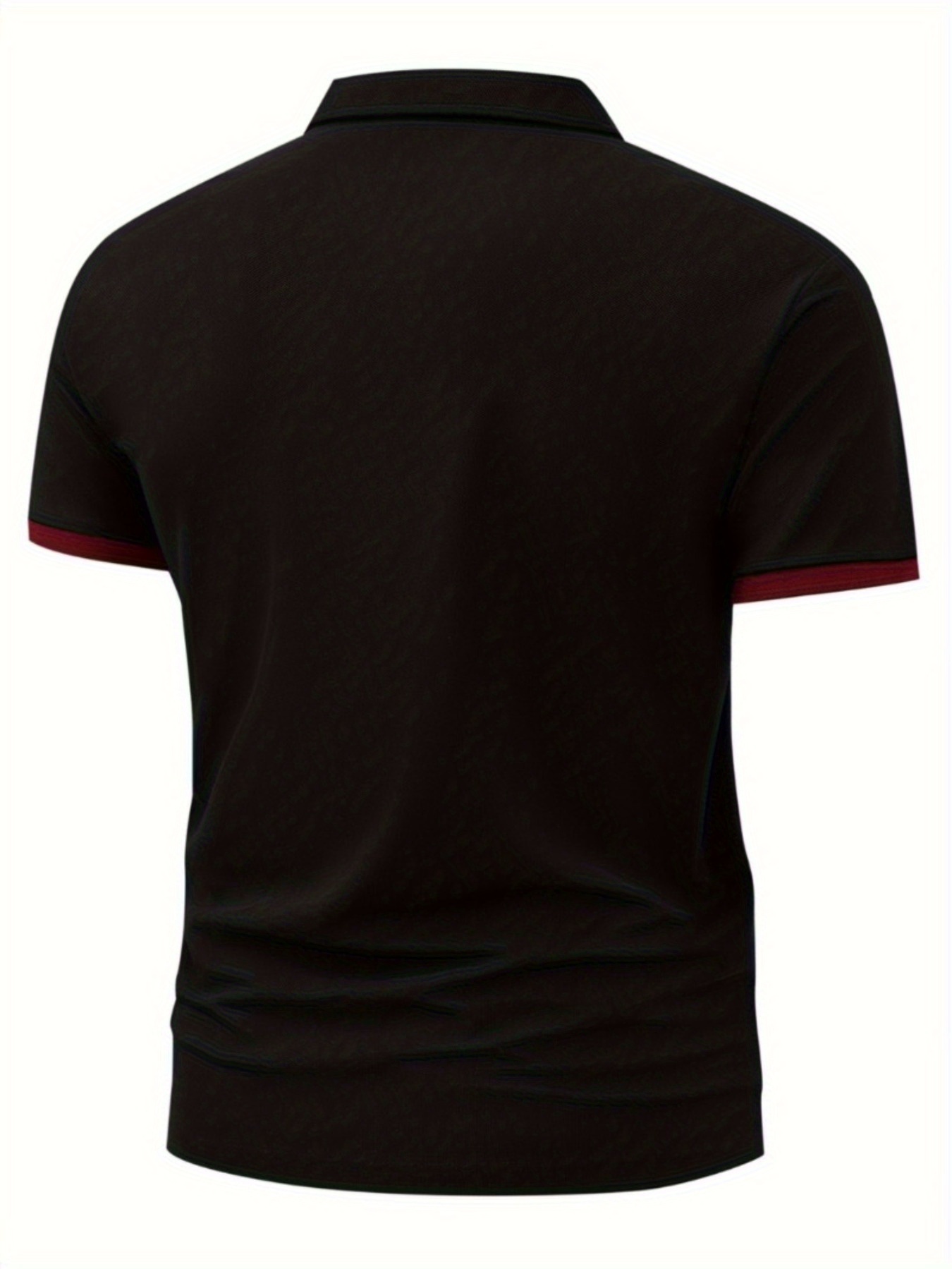 Summer Men's Letter and Flag Pattern Print Button- Shirt with Turnover Collar, Outdoor Sports Casual Business Comfortable Pique Short Sleeve Top - Image 7