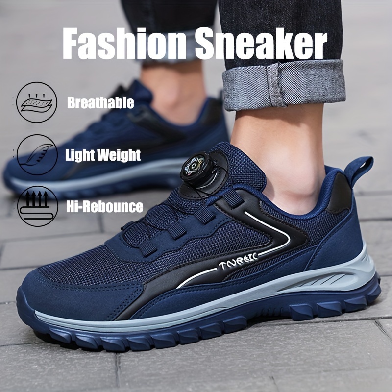 Mens Plus Size Wide Width Breathable Comfortable Soft Casual Slip on Sneakers Shoes with Rotating Bukles for Walking Running Outdoor Activities for All Seasons - Image 3