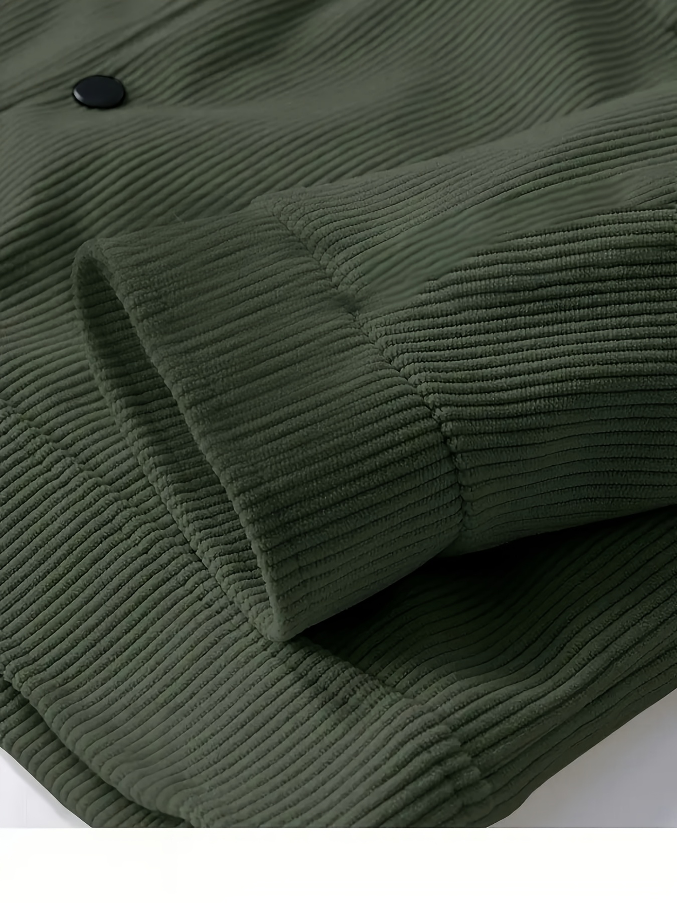 Men's Solid Color Cord Jacket with Lapel Collar - Single-Breasted Casual Blazer, Machine-Washable Spring/Fall Outerwear, Solid Color Pockets (No) for Business Casual & Smart-Casual Wear - Versatile Outer Jacket for easy Layering - Image 11