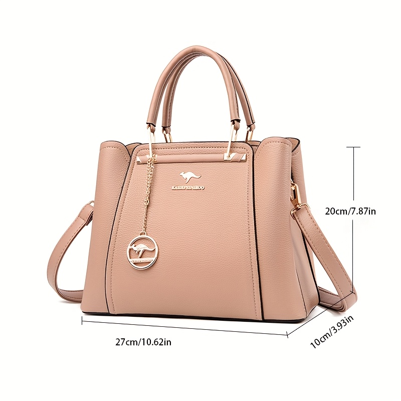 Wo 's Stylish Black Handbag with Golden-Tone Hardware & Detachable Shoulder Strap - High Quality, Lightweight, and Elegant Design for Everyday Use, Designer Handbags - Image 16