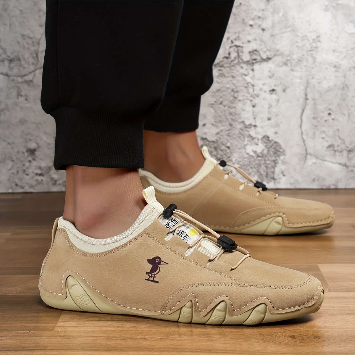 Men's All-Season Outdoor Hiking Sneakers with Non-Slip Rubber Sole, Breathable Upper & Elastic Closure - All-Terrain Traction for Walking, Trekking, Casual Wear - Round Toe Comfortable All-Weather Shoes - Image 3