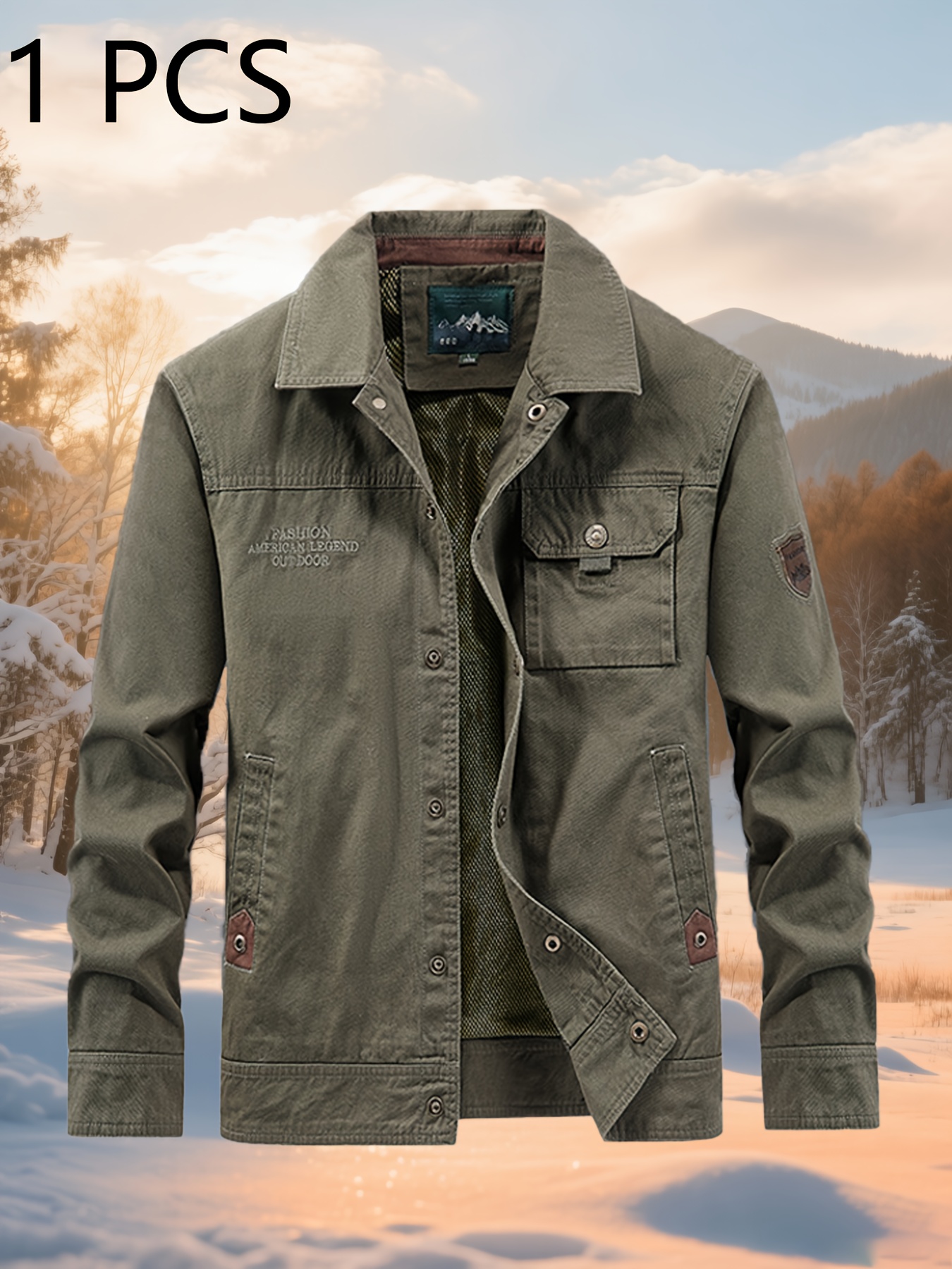 Men's Casual Jacket - 100% Polyester, High-Quality Recommended Jacket, New Spring/Autumn Style Versatile Casual Outerwear for Middle-Aged Men, Lapel Dad Jacket, Suitable for Daily Commute, Outdoor Activities, Fishing, Three Colors Available - Image 5
