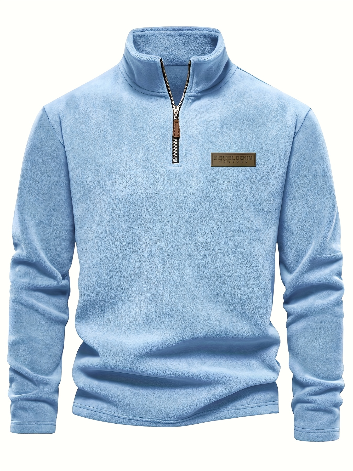 Autumn/Winter New Men's Sweatshirt with Stand-Up Collar, Half-Zip, Long Sleeves, Versatile Top, Streetwear Brand, Plush Double-Sided - Image 7