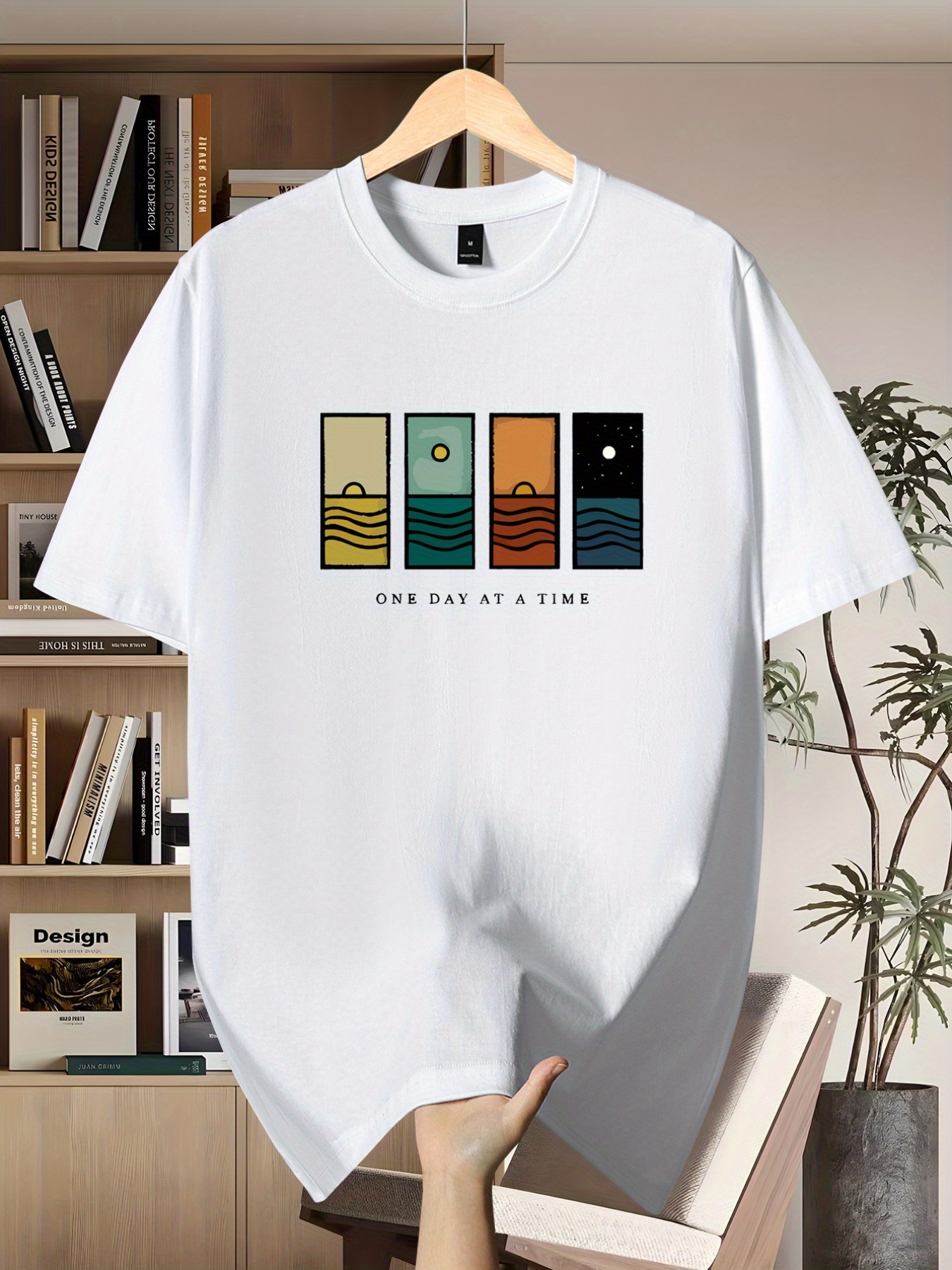 Men'S Short Sleeve T-Shirt | Casual Crew Neck with Slight Stretch, Geometric Pattern, Summer Season, Regular Fit for Adults - Image 2