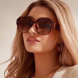 Retro Style Women'S Fashionable Everyday Brown Glasses