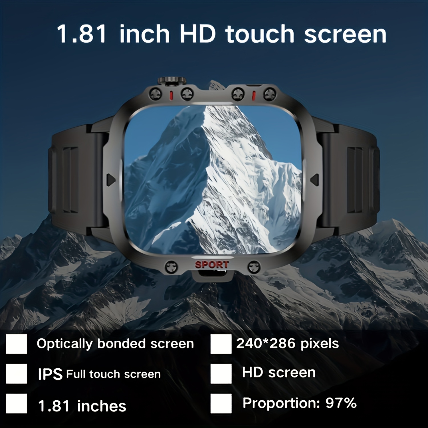 Valentine'S Day Gift, Upgraded Smart Watch for 2025, Featuring a 1.81-Inch HD Screen, Flashlight, Wireless Calling, Contacts, Message Notifications, Multiple Sports Modes, Sedentary Reminders, Alarm Clock, Weather Checking, Call Logs, Pedometer - Image 8