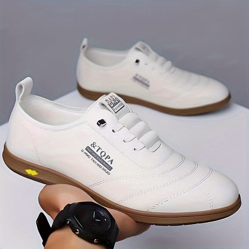 1 Pair of Men's Fashionable Lace-up Sneakers, Men's Dress Shoes with Letter Print, Men's Flat Shoes Suitable for All Seasons, Ideal for Daily and Casual Occasions - Image 4