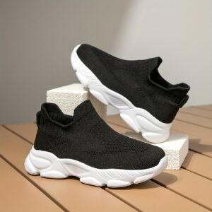 product-fancy-43214676-2f8e-4001-8267-6b8a3b7743df 1 Pair of Unisex Knit Mesh Breathable Casual Sneakers, Lightweight and Comfortable, Suitable for All Seasons, Indoor/Outdoor Slip-On Sock Shoes, Trendy Footwear