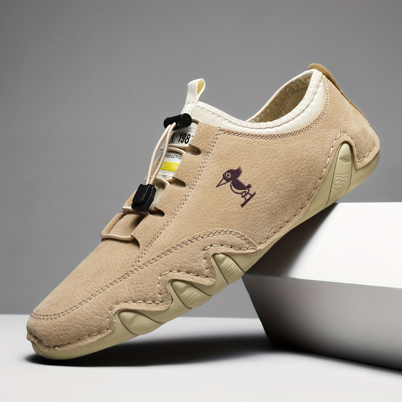 Men's All-Season Outdoor Hiking Sneakers with Non-Slip Rubber Sole, Breathable Upper & Elastic Closure - All-Terrain Traction for Walking, Trekking, Casual Wear - Round Toe Comfortable All-Weather Shoes - Image 5