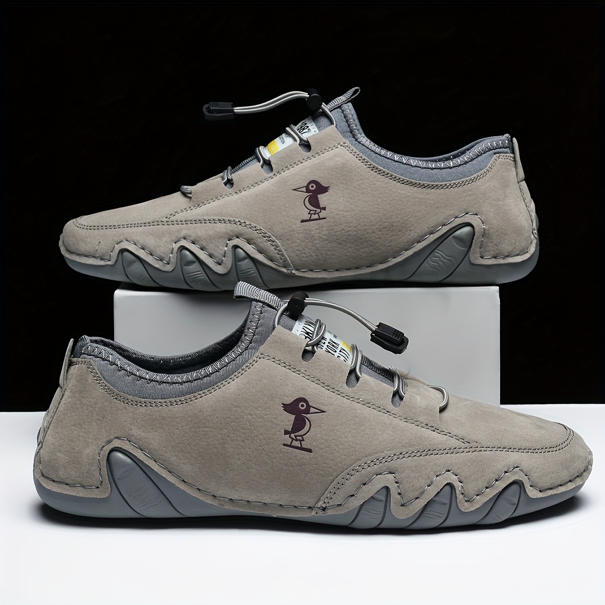 Men's All-Season Outdoor Hiking Sneakers with Non-Slip Rubber Sole, Breathable Upper & Elastic Closure - All-Terrain Traction for Walking, Trekking, Casual Wear - Round Toe Comfortable All-Weather Shoes - Image 4