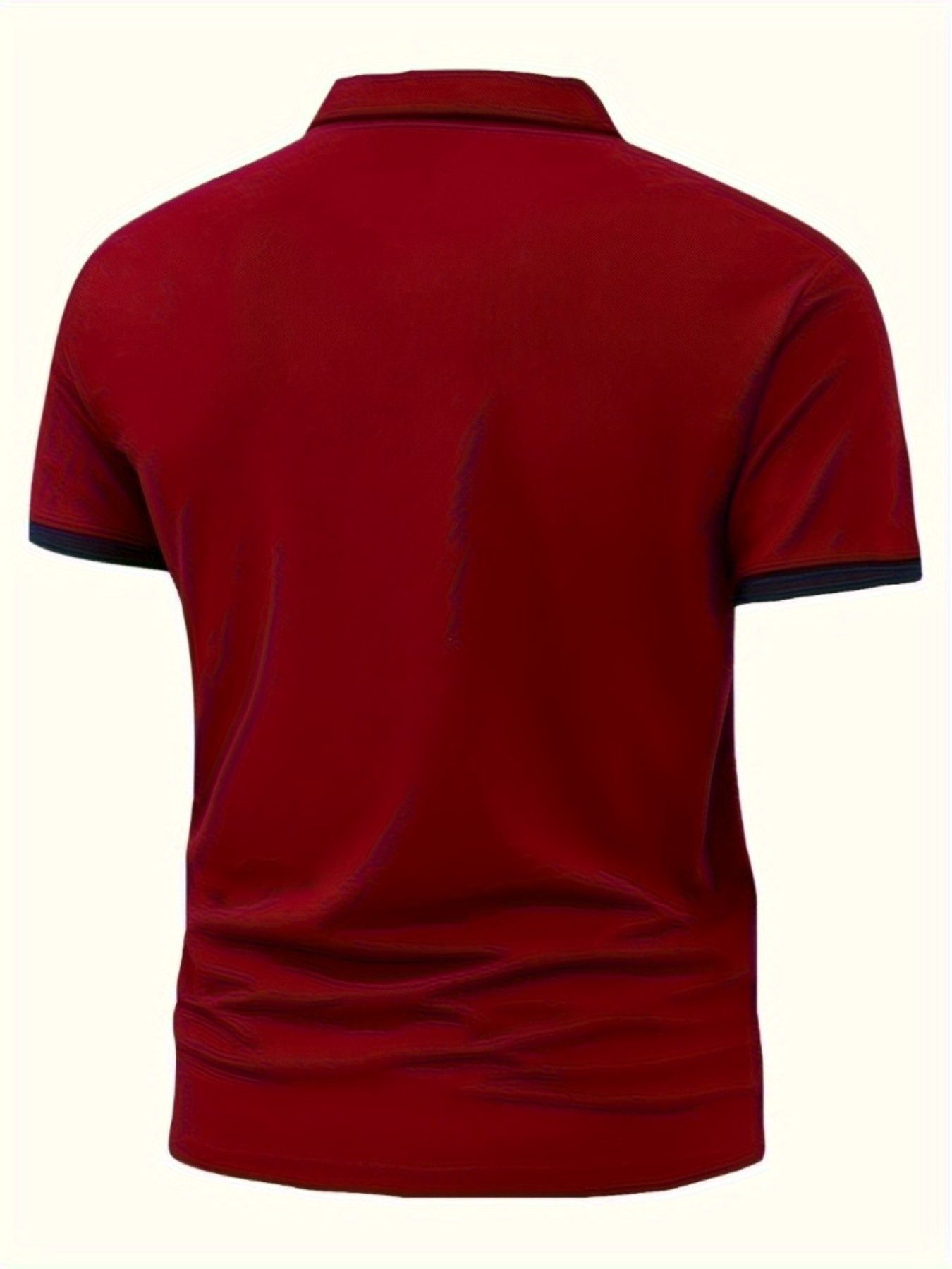 Summer Men's Letter and Flag Pattern Print Button- Shirt with Turnover Collar, Outdoor Sports Casual Business Comfortable Pique Short Sleeve Top - Image 8