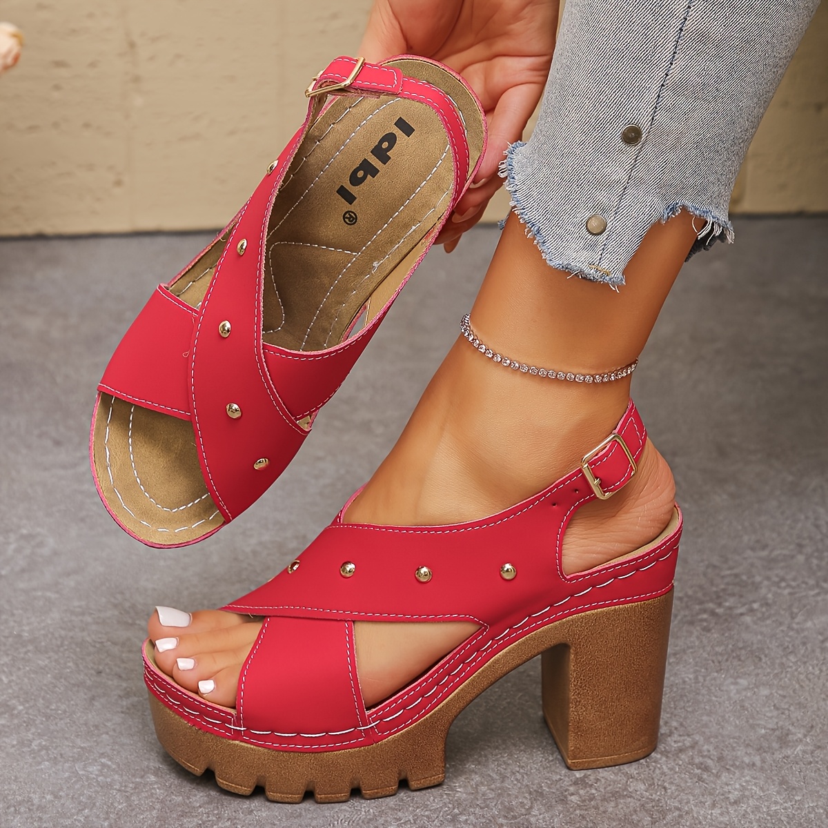 Ladies' High-Heeled Sandals - Featuring Adjustable Straps, Perfect for Daily Outings, Social Gatherings, Or Summer Events. The Stylish Open-Toe Design Makes Them a Comfortable Choice for The Warm Season., Women Shoes - Image 6