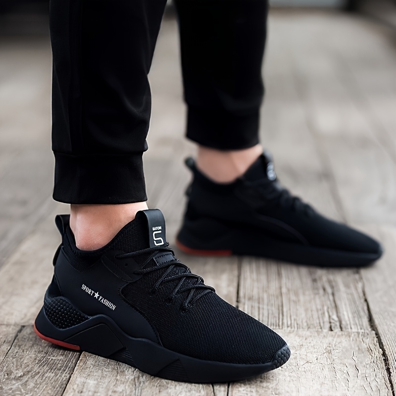 Men'S Low-Top Sneakers - Lightweight And Breathable Design, Featuring Laces And Cushioned Soles - Suitable for Fitness, Running, And Everyday Casual Wear - Easy Black Style with an Easy-To-Clean Upper - Image 6