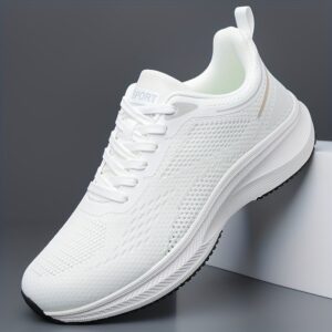Men's Breathable Mesh Running Shoes - Lightweight Lace-Up Design with High-ity Cushioning Midsole and Durable Outsole, Offering Excellent Performance and All-Day Comfort for Long Runs and Daily Training, Suitable for 11 Festivals