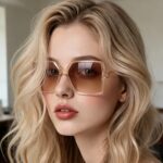 New Frog-Style Glasses, Trendy Mirrored Shades for Creating Stylish Looks in Photos for Women