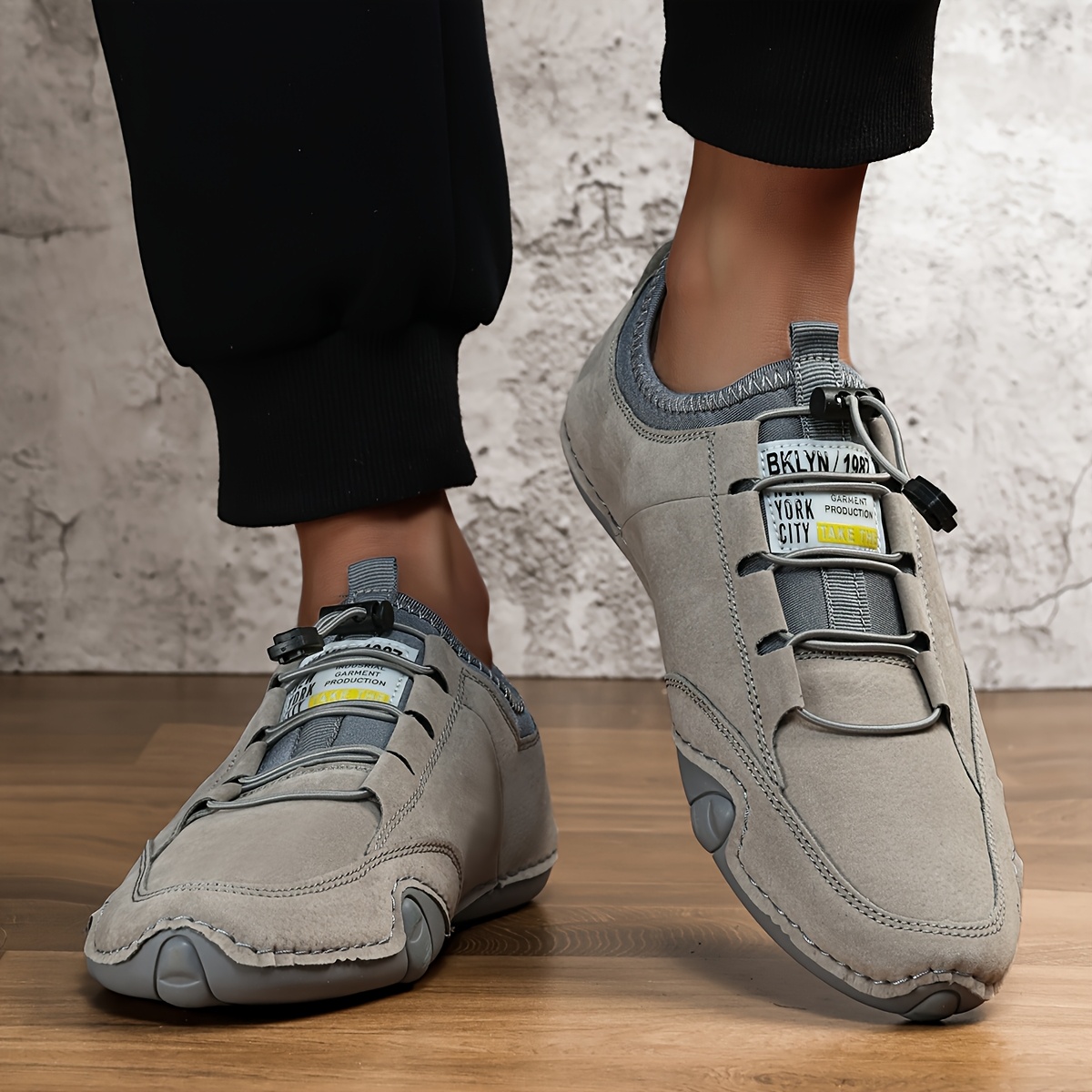 Men's All-Season Outdoor Hiking Sneakers with Non-Slip Rubber Sole, Breathable Upper & Elastic Closure - All-Terrain Traction for Walking, Trekking, Casual Wear - Round Toe Comfortable All-Weather Shoes - Image 8