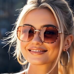 product-fancy-778ff542-bead-401c-aba8-8d0b81c879f9 1 Pair of Women's Classic Square Frame Leopard Print Black Fashion Glasses, Bohemian Style, Trendy Retro Design for Daily Wear and Outfit Matching