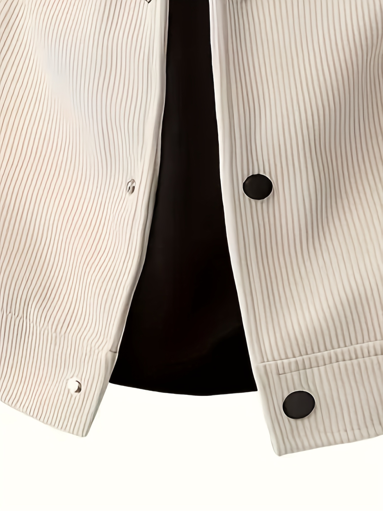 Men's Solid Color Cord Jacket with Lapel Collar - Single-Breasted Casual Blazer, Machine-Washable Spring/Fall Outerwear, Solid Color Pockets (No) for Business Casual & Smart-Casual Wear - Versatile Outer Jacket for easy Layering - Image 6