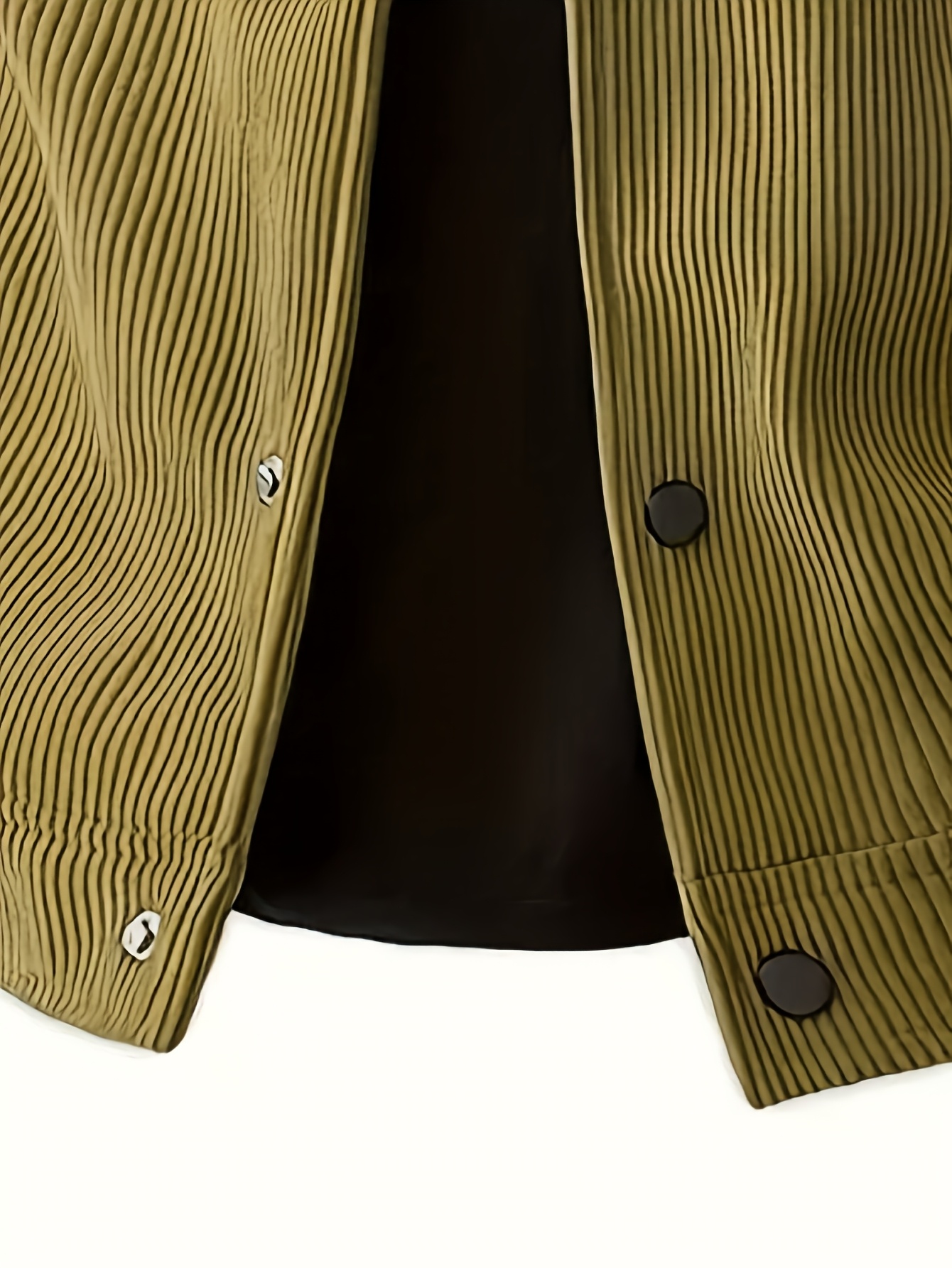 Men's Solid Color Cord Jacket with Lapel Collar - Single-Breasted Casual Blazer, Machine-Washable Spring/Fall Outerwear, Solid Color Pockets (No) for Business Casual & Smart-Casual Wear - Versatile Outer Jacket for easy Layering - Image 9