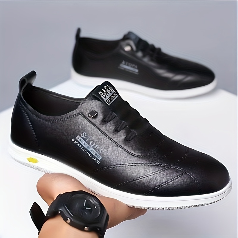 1 Pair of Men's Fashionable Lace-up Sneakers, Men's Dress Shoes with Letter Print, Men's Flat Shoes Suitable for All Seasons, Ideal for Daily and Casual Occasions - Image 9