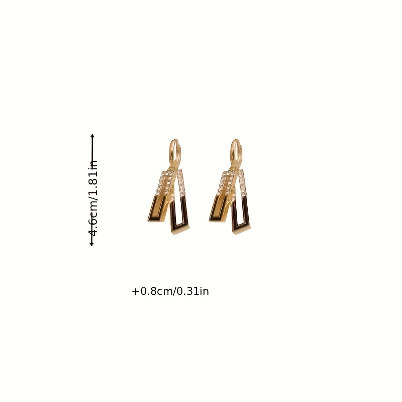 1 Pair of Fashionable and Elegant Black Geometric Square Pendant Earrings for, Suitable for Wearing at Weddings, Parties, Dates, Christmas Gifts, for Teenager - Image 4