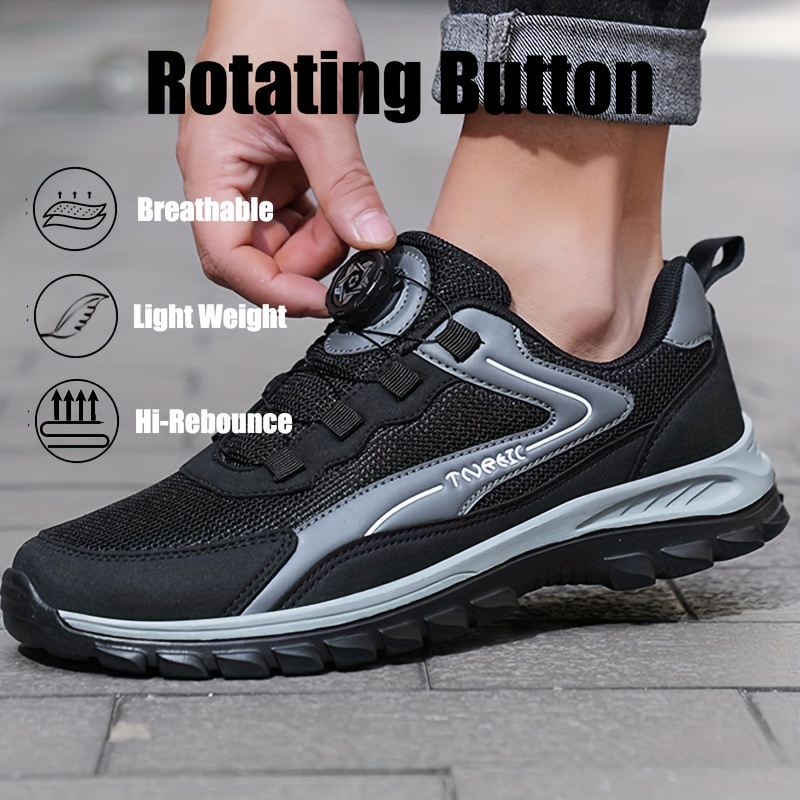 Mens Plus Size Wide Width Breathable Comfortable Soft Casual Slip on Sneakers Shoes with Rotating Bukles for Walking Running Outdoor Activities for All Seasons