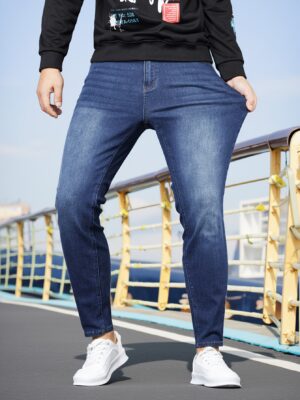 Men'S Slim Fit Black Casual Pants - YASUYUAN Rayon Blend, Medium Stretch, Solid Color, Comfortable & Stylish for All Seasons, Everyday Comfort Wear | Sleek Design | Smooth Texture