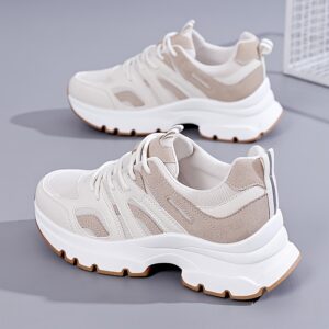 Women's Breathable Mesh Sneakers - Lightweight, Comfortable Low-Top Running Shoes with Casual Lace-Up Design for All Seasons