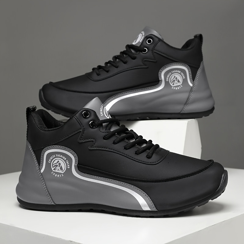 Men's Mid-Top Sneakers Upper & Sole Lace-Up Sneakers - Neutral Suitable for All- Comfortable Walking, Casual Wear, Gym Training, Cushioned Sole for Urban Commuting and Design - Image 6