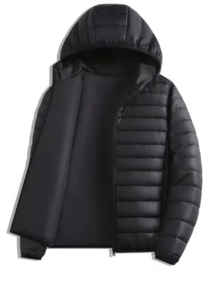 product-fancy-a5f190de-c25d-4375-935b-5b9453f43803 New Men'S Hooded Jacket, Thick And Warm Outerwear, Suitable for Outdoor Sports, Climbing, And Casual Wear in Winter. Features a Ribbed Design, Full Zipper Closure, And a Easy Yet Stylish Look