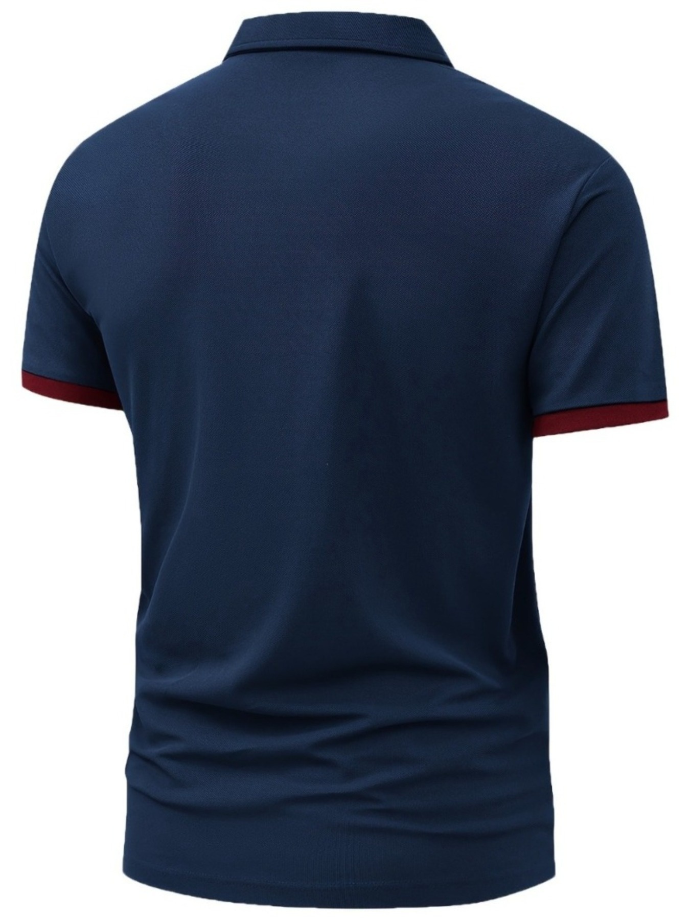 Summer Men's Letter and Flag Pattern Print Button- Shirt with Turnover Collar, Outdoor Sports Casual Business Comfortable Pique Short Sleeve Top - Image 9