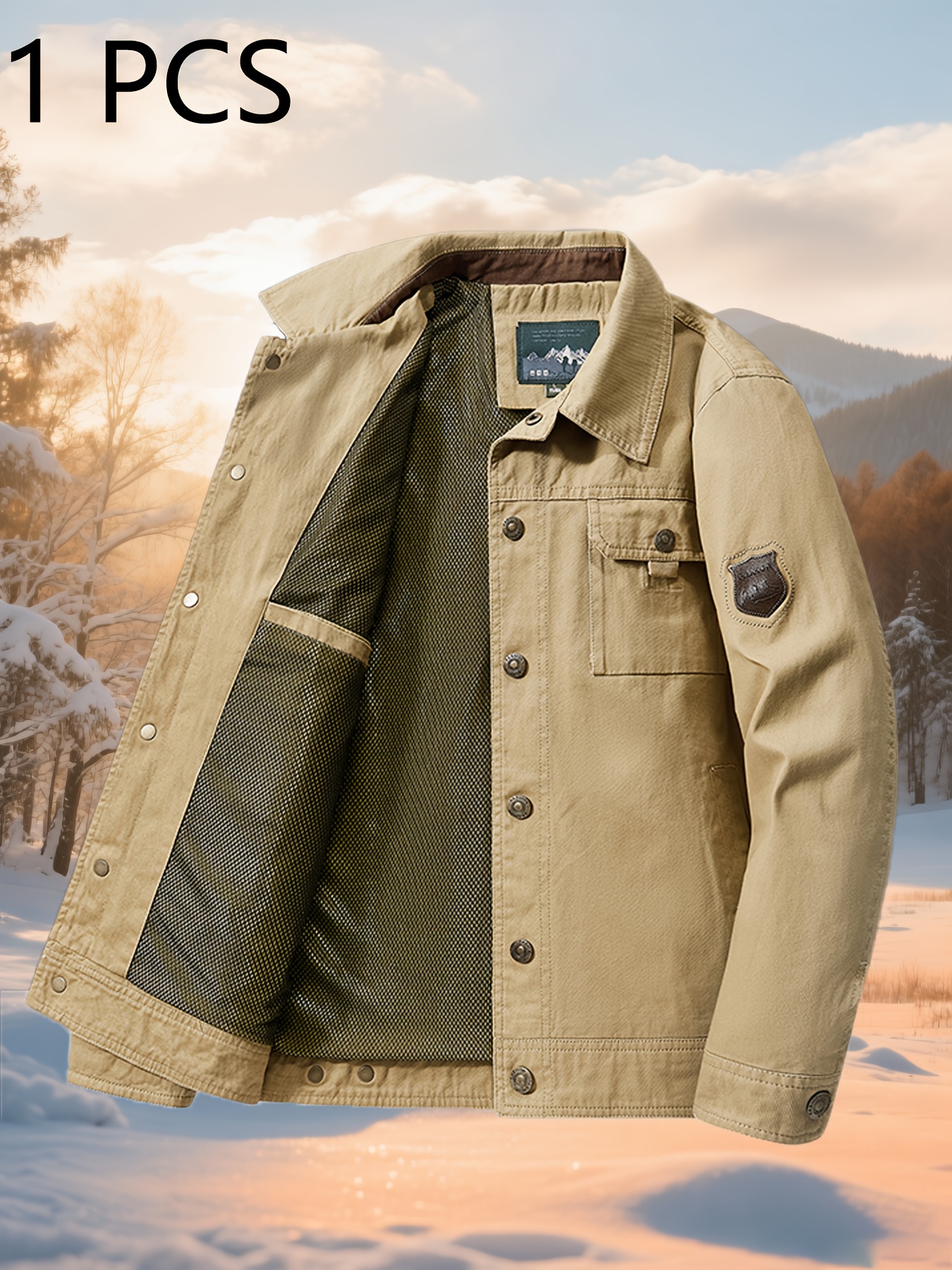 Men's Casual Jacket - 100% Polyester, High-Quality Recommended Jacket, New Spring/Autumn Style Versatile Casual Outerwear for Middle-Aged Men, Lapel Dad Jacket, Suitable for Daily Commute, Outdoor Activities, Fishing, Three Colors Available - Image 2