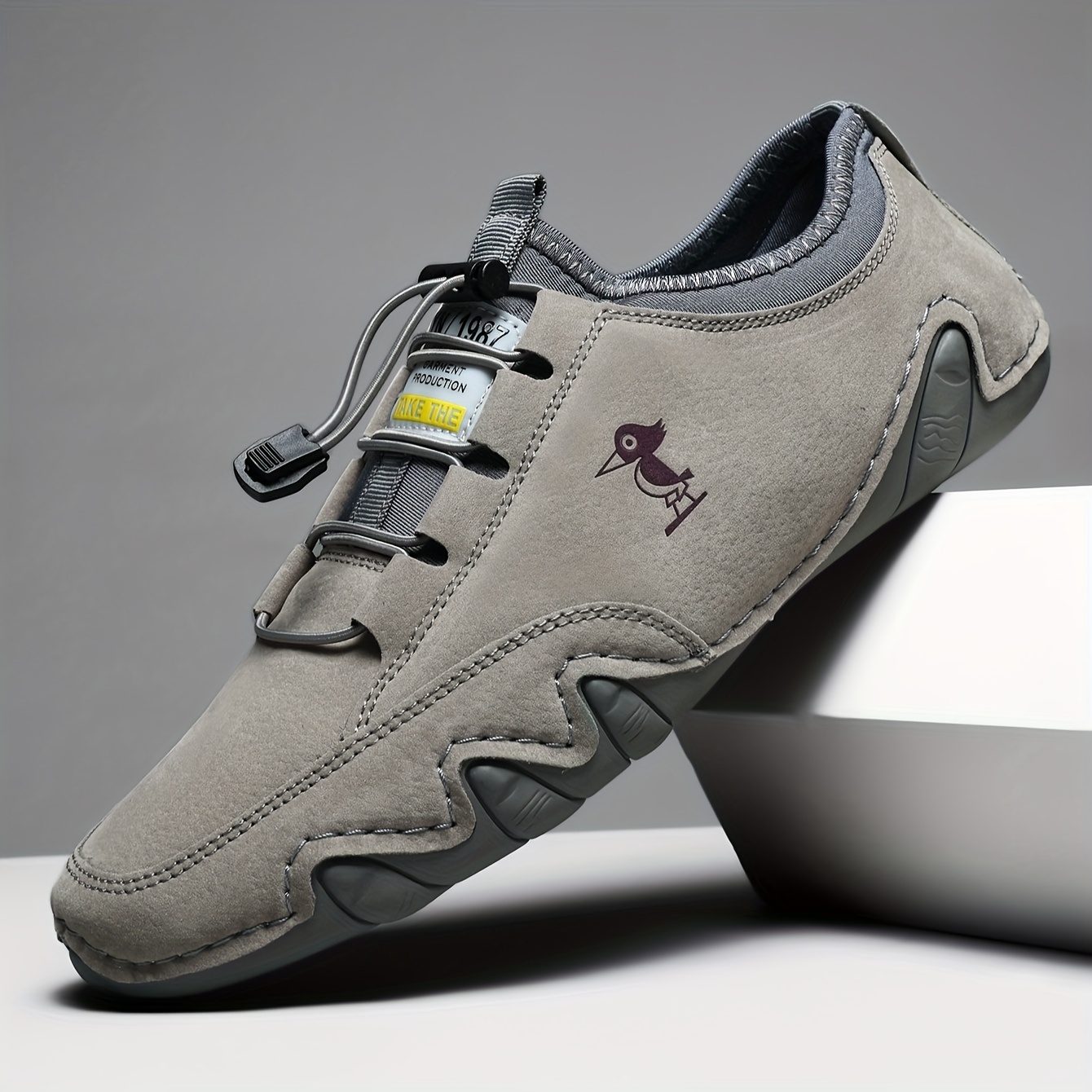 Men's All-Season Outdoor Hiking Sneakers with Non-Slip Rubber Sole, Breathable Upper & Elastic Closure - All-Terrain Traction for Walking, Trekking, Casual Wear - Round Toe Comfortable All-Weather Shoes - Image 6