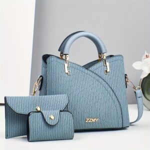product-fancy-aa757dd1-a9fe-4079-a239-ca10d27fa764 3pcs Set of Stylish Striped Handbags, a Versatile Large-capacity Crossbody Bag with a Fashionable Design. New Stylish Women's Small Square Handbag/crossbody Bag, Versatile and Casual, Multi-layer with Large Capacity, Can Be Worn as a Single-shoulder
