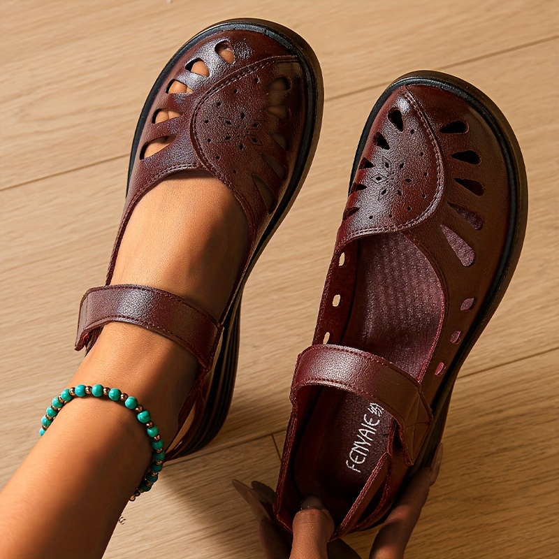 Openwork Carved Mary Jane" Mary Jane Flat Shoes for Women, Fairy-Style, Low Heel with Soft Sole, French-Style Pastoral Outfit, Versatile Commuter Flat Shoes for Women, Soft and Breathable, Anti-Slip and Wear-Resistant, Everyday Outing Women's Shoes - Image 8