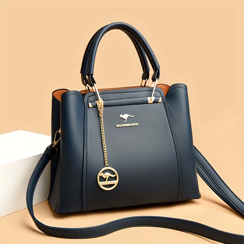 Wo 's Stylish Black Handbag with Golden-Tone Hardware & Detachable Shoulder Strap - High Quality, Lightweight, and Elegant Design for Everyday Use, Designer Handbags - Image 7