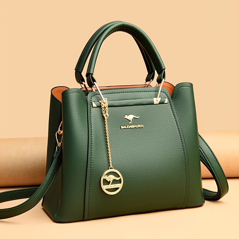 Wo 's Stylish Black Handbag with Golden-Tone Hardware & Detachable Shoulder Strap - High Quality, Lightweight, and Elegant Design for Everyday Use, Designer Handbags - Image 11