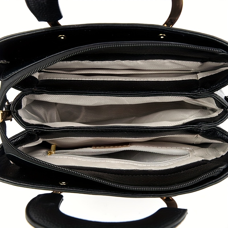 Fashionable Women'S Handbag Made of High-Quality Material, a Easy Shoulder Crossbody Bag with Three Layers And Large Capacity, Vintage Tote Bag - Image 8