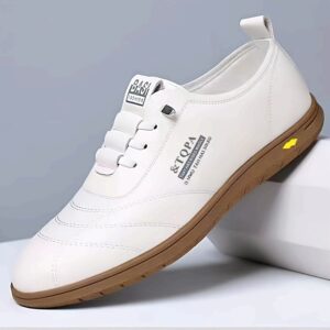 1 Pair of Men's Fashionable Lace-up Sneakers, Men's Dress Shoes with Letter Print, Men's Flat Shoes Suitable for All Seasons, Ideal for Daily and Casual Occasions